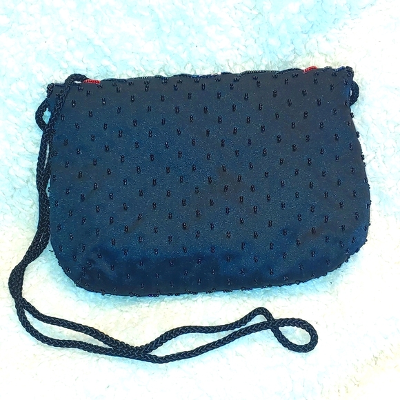 Geometric Design Beaded Corded Evening Purse - Picture 5 of 5